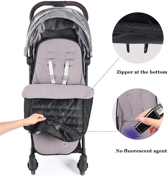 Waterdichte en Winddichte Universele Voetenzak voor Kinderwagen en Buggy met Fleece Voering — afbeelding 4