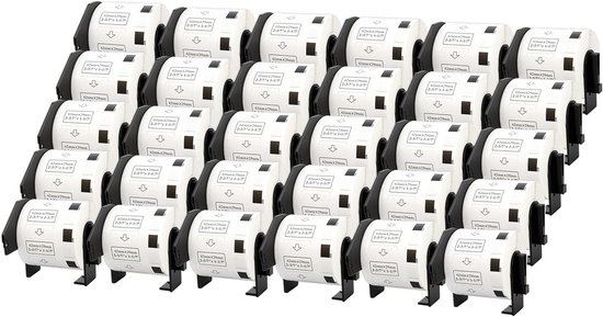 Lot De 30 Rouleaux D'étiquettes DK-11209 Compatibles Brother QL - 29x62mm, 800 étiquettes/rouleau | Squuido