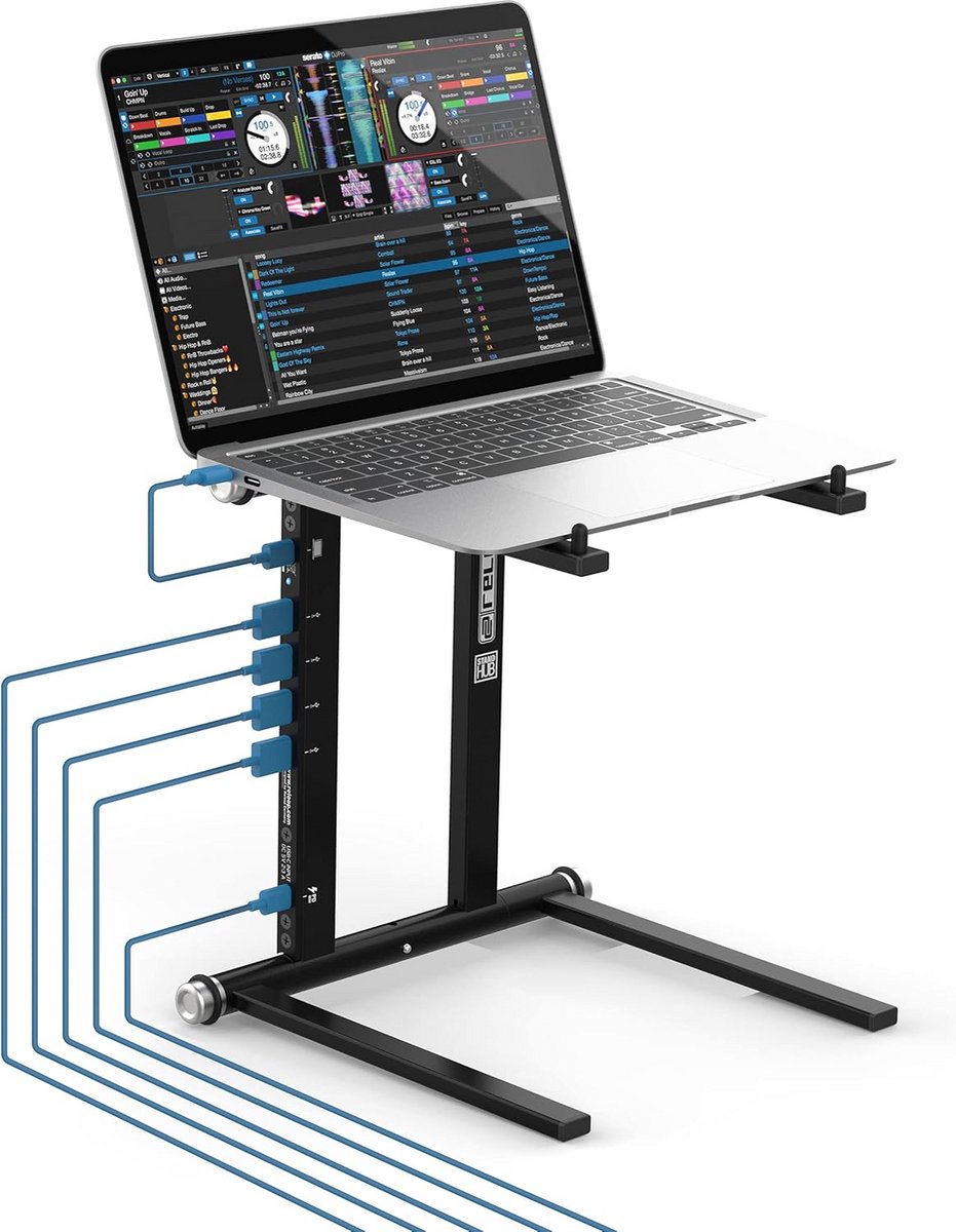 Universele Laptop Stand & USB-C Hub met Power Delivery voor DJ's en Producenten