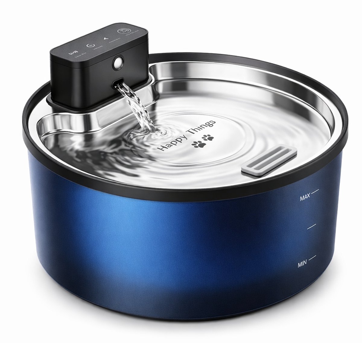 Happy Things Draadloze Drinkfontein Kat en Hond ZR12 Model - 3.2L - RVS - met Sensor en UV-C Sterilisatie - Geruisloos