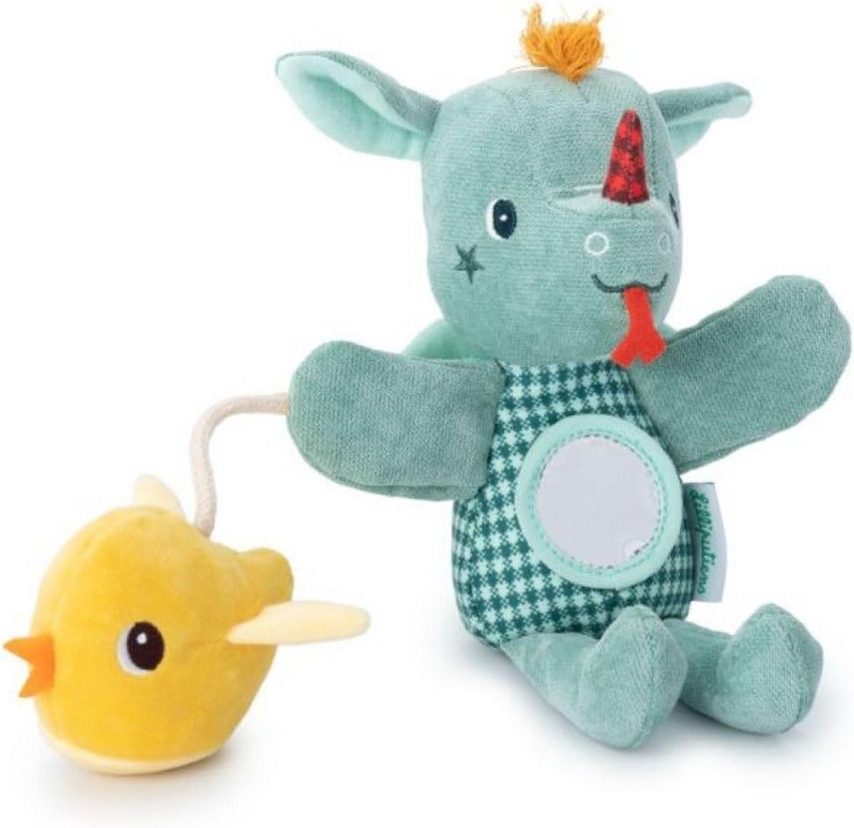 Interactieve Handpop Tovernaar met Rammelaar, Spiegel en Ritselgeluiden voor Baby's vanaf 6 Maanden