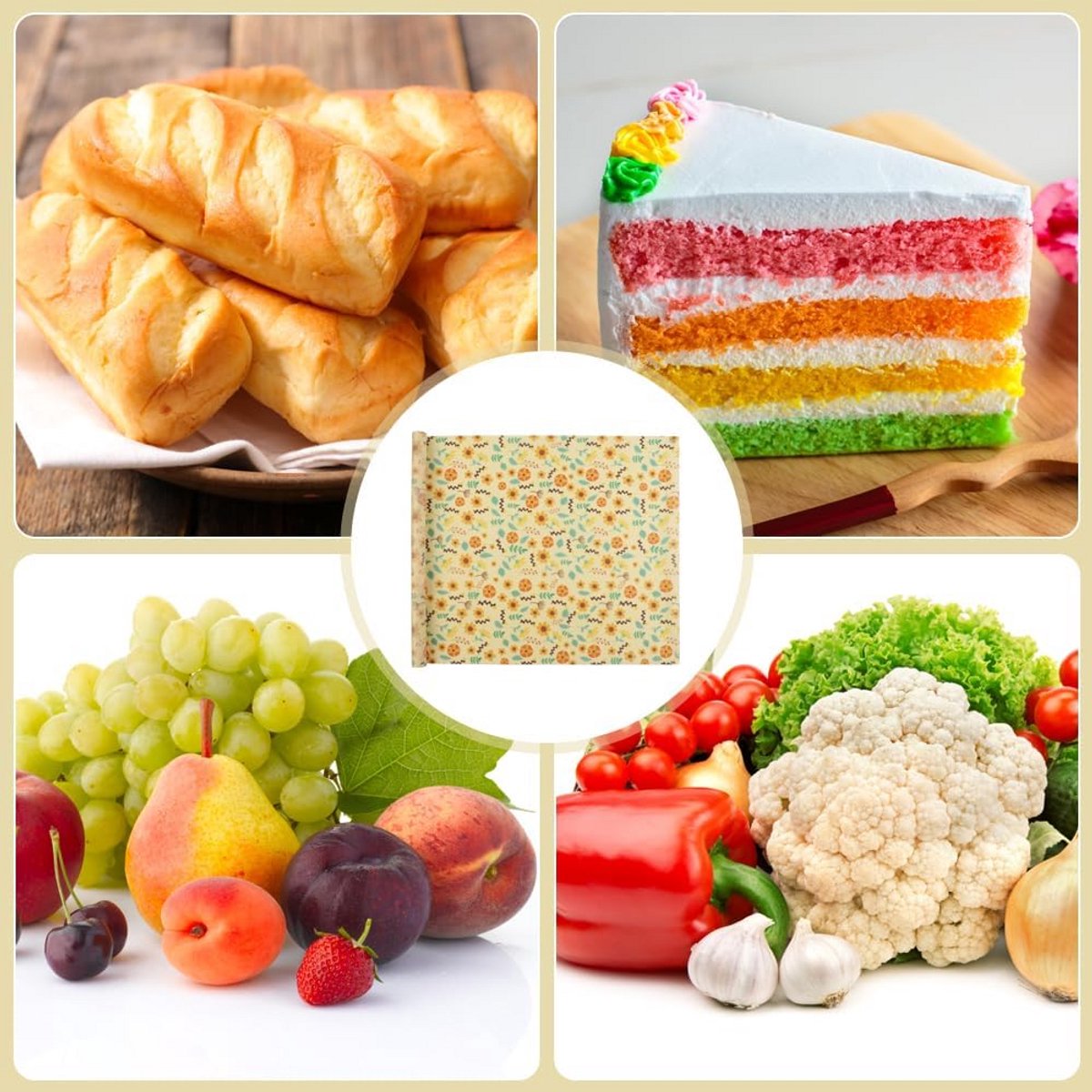 Herbruikbare Bijenwas Doeken Set voor Voedselverpakking, Kaas en Brood — cadeau in Cadeau-ideeën - foto 6