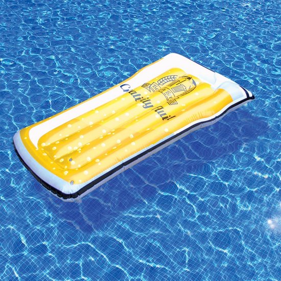 Opblaasbaar Zitzwit Strandbed in Bierglas Vorm - Luxe Aqua Lounger 150cm van Merkloos — afbeelding 3