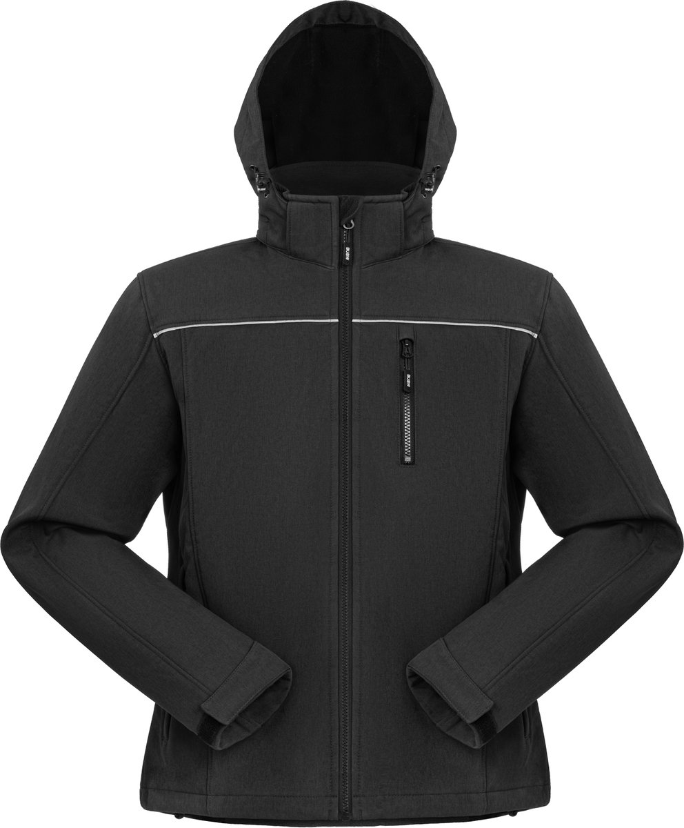 BUBW® Softshell Heren Outdoorjas Windjack Softshell Jas Tussenjas Buitenjassen Winddicht Waterafstotend Fleece Gevoerd -Lichtgewicht Ademend Rits Zakken Zwart