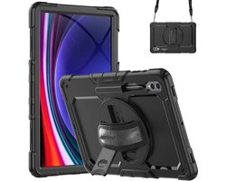 Accezz Tablet Hoes - Geschikt voor Samsung Galaxy Tab S10 Ultra / Galaxy Tab S9 Ultra 14.6 inch - Backcover Shoulder Strap - Zwart