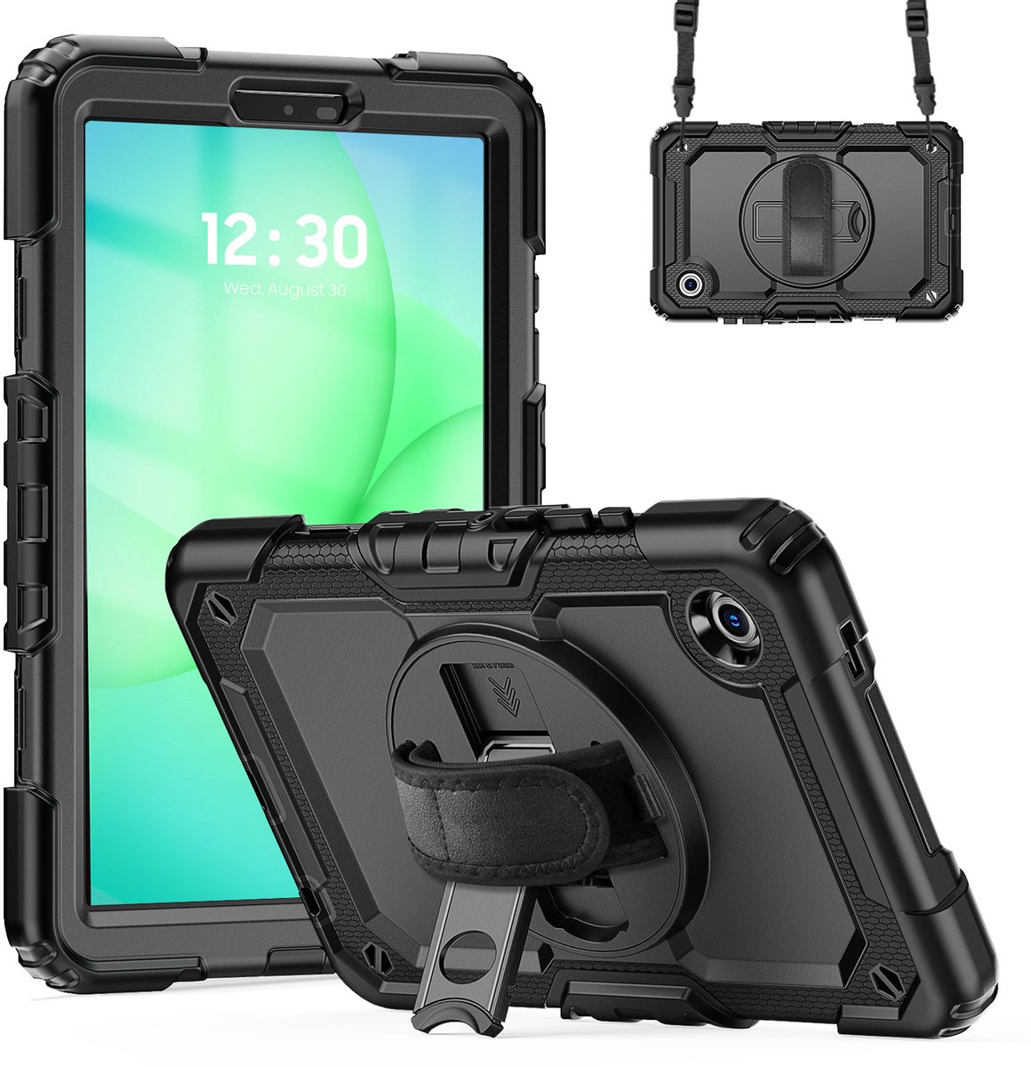 Accezz Tablet Hoes - Geschikt voor Samsung Galaxy Tab A11 - Backcover Shoulder Strap - Zwart