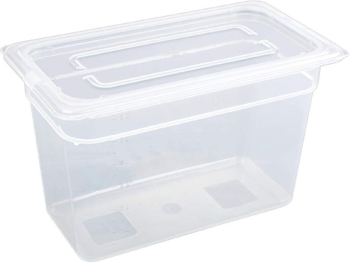 Unyqoos® Witte polypropyleen bak met deksel van 20 cm voor veelzijdig gebruik