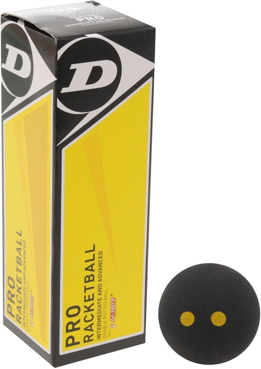 Dunlop Pro Squash Ball – Set van 3 Hoogwaardige Squashballen voor Wedstrijdgebruik