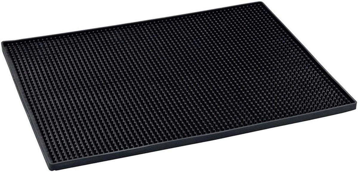 Afdruipmat, droogmat voor de afwas, 40 x 1 x 30 cm, zwart