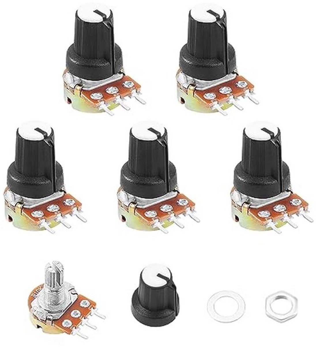 Lineaire Taper Rotary Potentiometer 10K OHM - 5 Stuks
