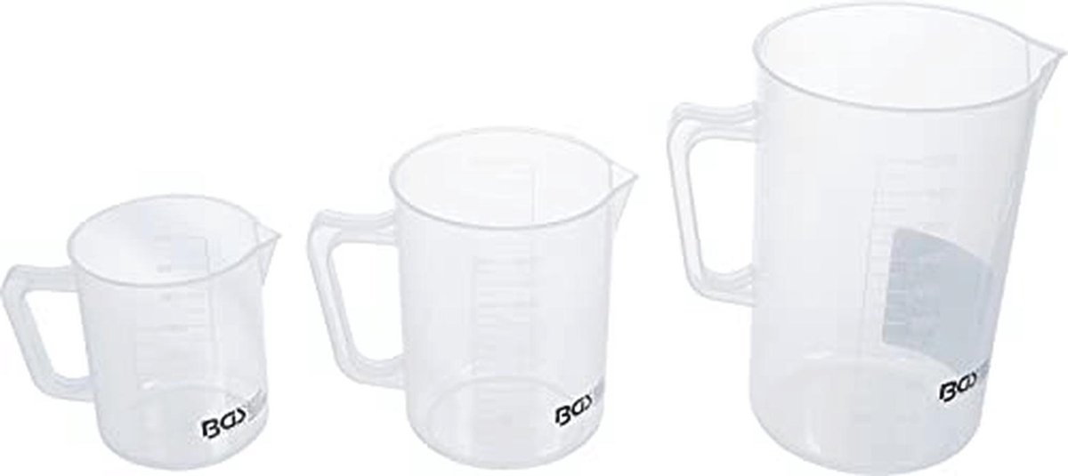 3-delige Maatbekerset voor Levensmiddelen - 500ml, 1000ml en 2000ml