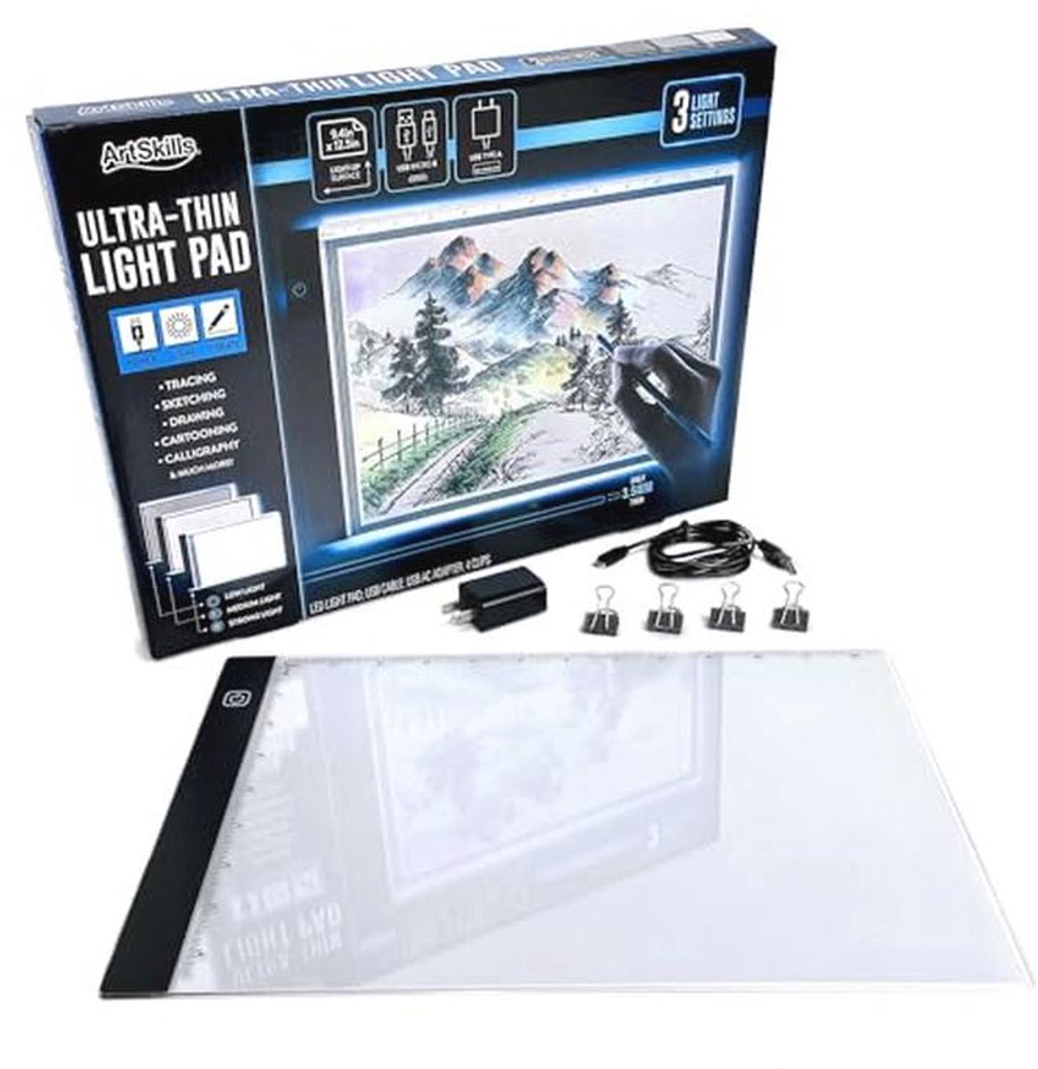 Dimbare LED Lichtbak A4 voor Traceren en Tekenen - Ultra Dunne Light Pad