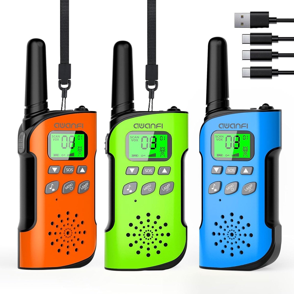 AWANFI Oplaadbare Walkietalkieset van 3