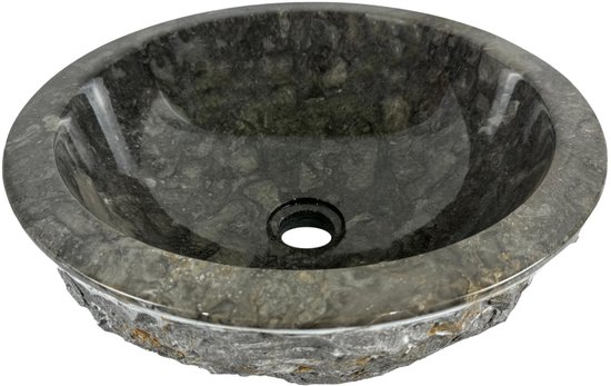 Waskom Loutro Bali B Rond 40x40x15 cm Marmer Black