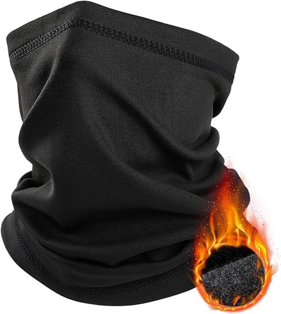 Bandana Zwart Botack Fleece Halswarmer & Gezichtsmasker - 3-in-1 Mutssjaal Voor Motor, Fietsen, Skiën En Hardlopen (Unisex) Motorfiets Nekwarmer Winter