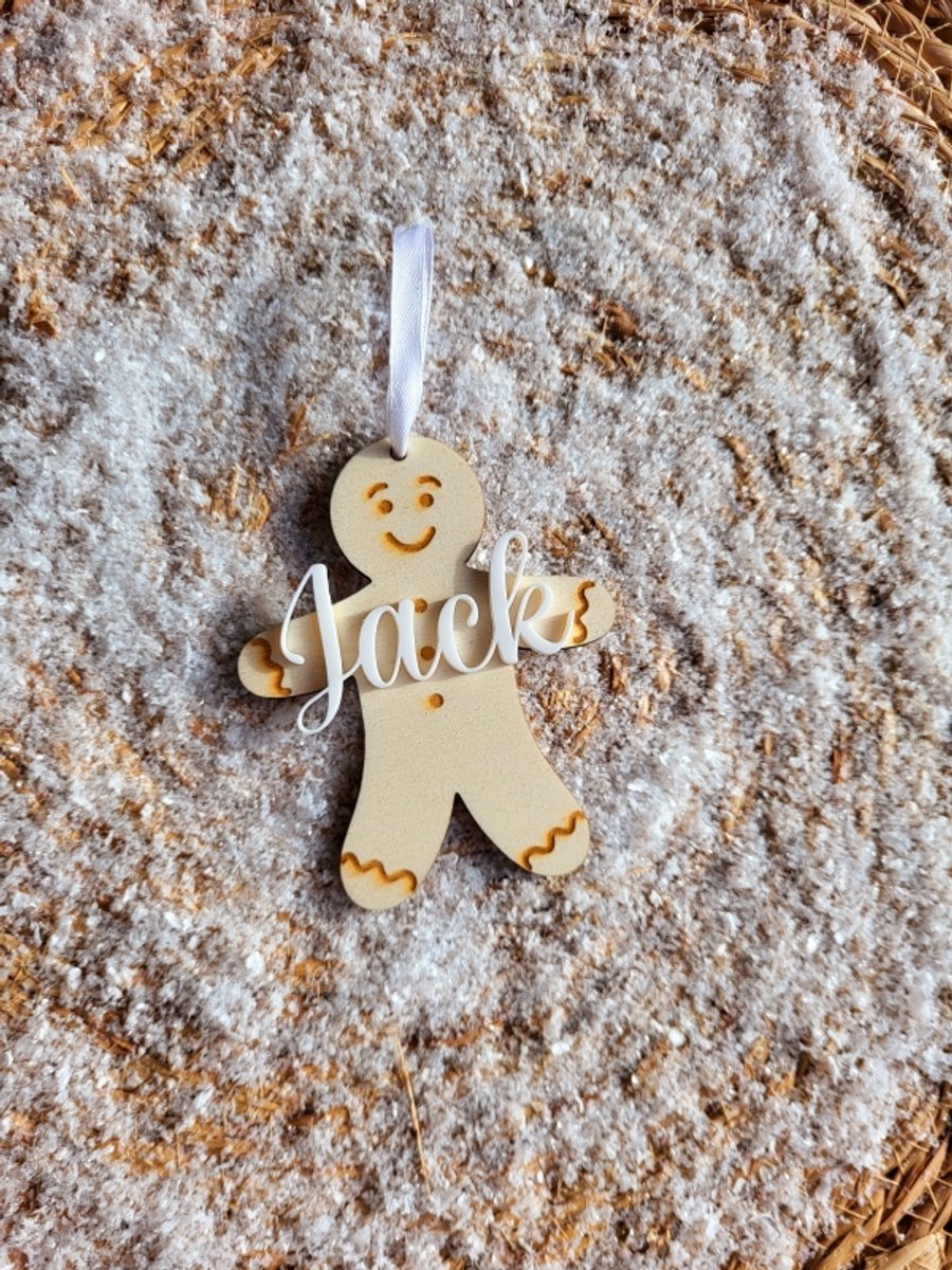 Kersthanger Gingerbread - Peperkoek mannetje - Jongen - Kerstbal - Kerstpoppetje gepersonaliseerd