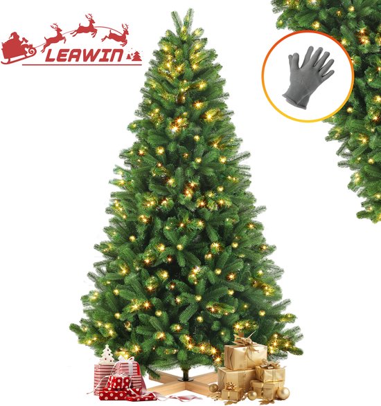 Künstlicher Weihnachtsbaum mit LED Beleuchtung und Holzständer Künstlicher Weihnachtsbaum mit LED Beleuchtung und Holzständer
