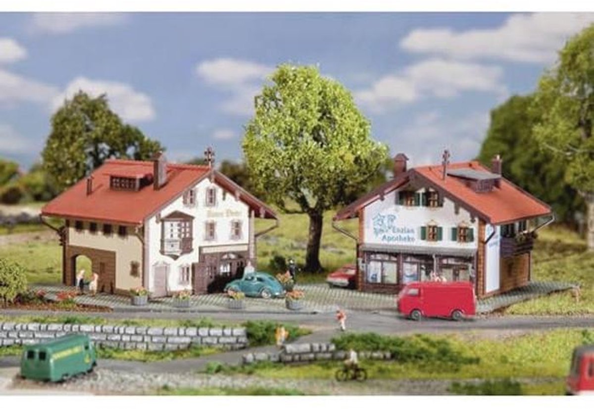 Modelbouwset Apotheek en Bakkerij - 117 Onderdelen voor N Spoorbaan Accessoires