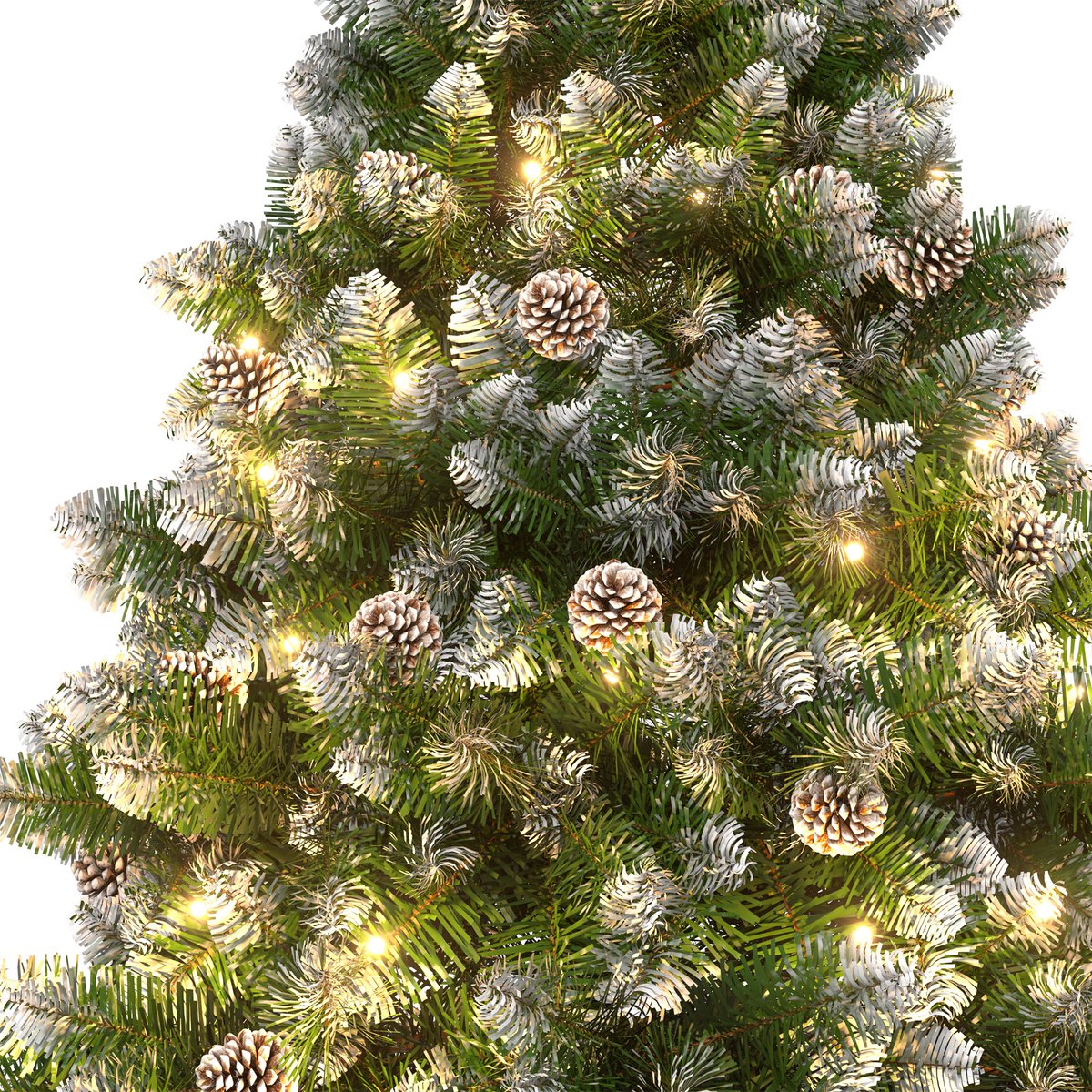 Automatische Kerstboom – 210cm Kunstkerstboom – warme LED-verlichting – met Sneeuweffect – Groene – foto 2