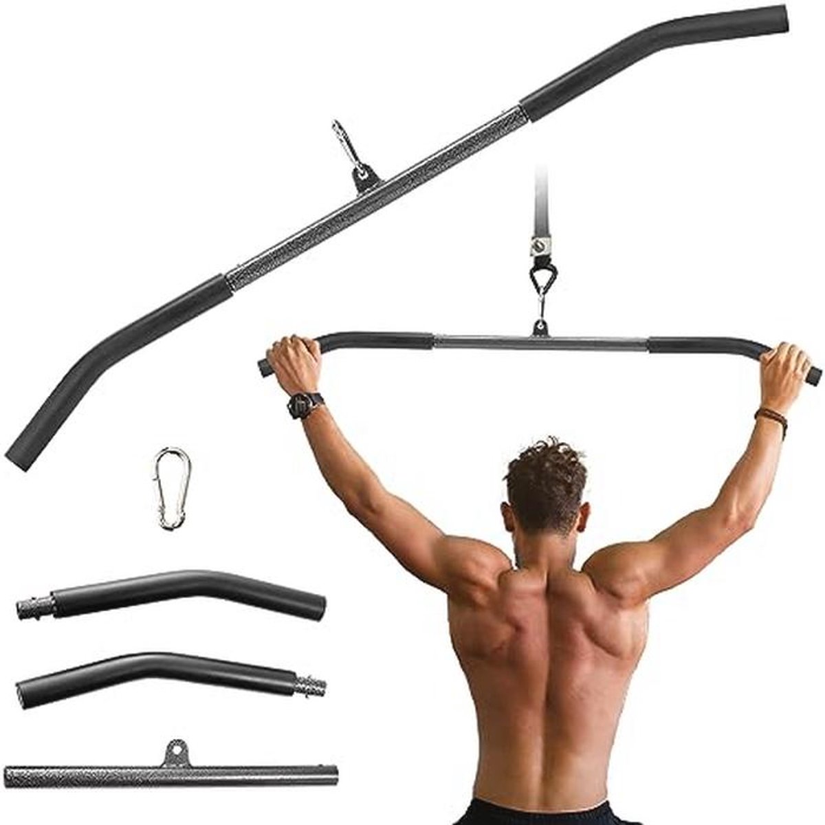 LAT Pull Down Bar met Antislip Handvat - Gym Toebehoren voor Spieropbouw