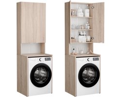 Hoge Wasruimtekast voor Wasmachine en Droger | Badkamer en Keuken Opbergkast