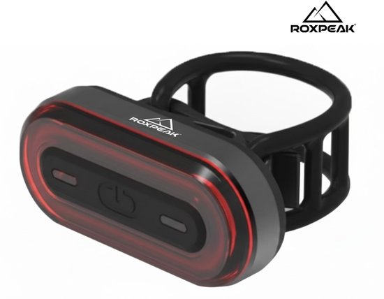 RoxPeak® fietsverlichting set - Voorlamp & Achterlamp - USB oplaadbaar - 1600 Lumen - 300 meter - Ingebouwde Powerbank 2400 MaH- 6 standen - waterdicht — afbeelding 5