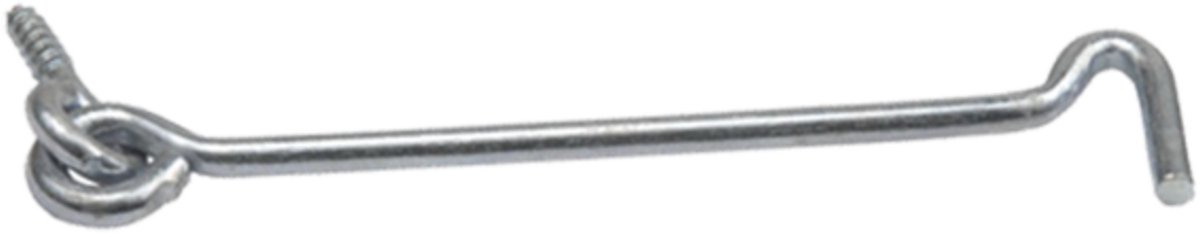 Windhaak 4,00 x 80 mm — verzinkt staal, 4 stuks - windhaak 4x80 mm, windhaak verzinkt, haak voor luik 80 mm, raamhaak 4 mm, windhaak 4.0x80, bevestigingshaak buiten