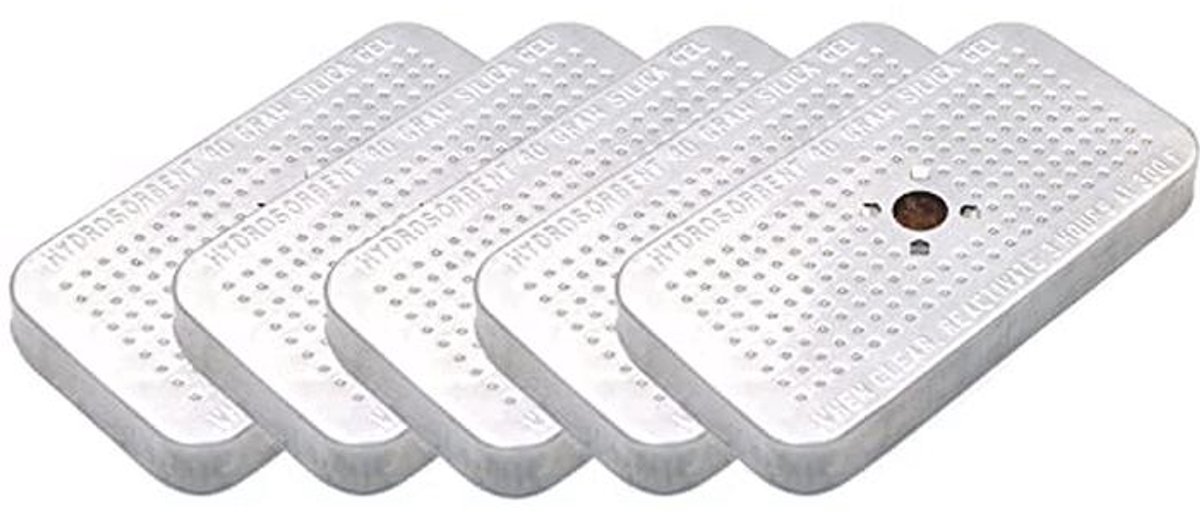 Veilig Oplaadbare Silica Gel Ontvochtiger - 5 Pack van 40 Gram