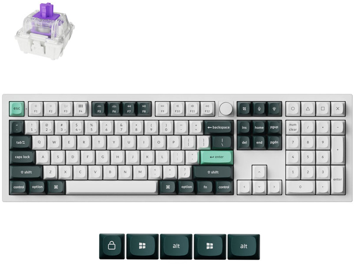 Keychron Q6 HE QMK toetsenbord nebula switch wit