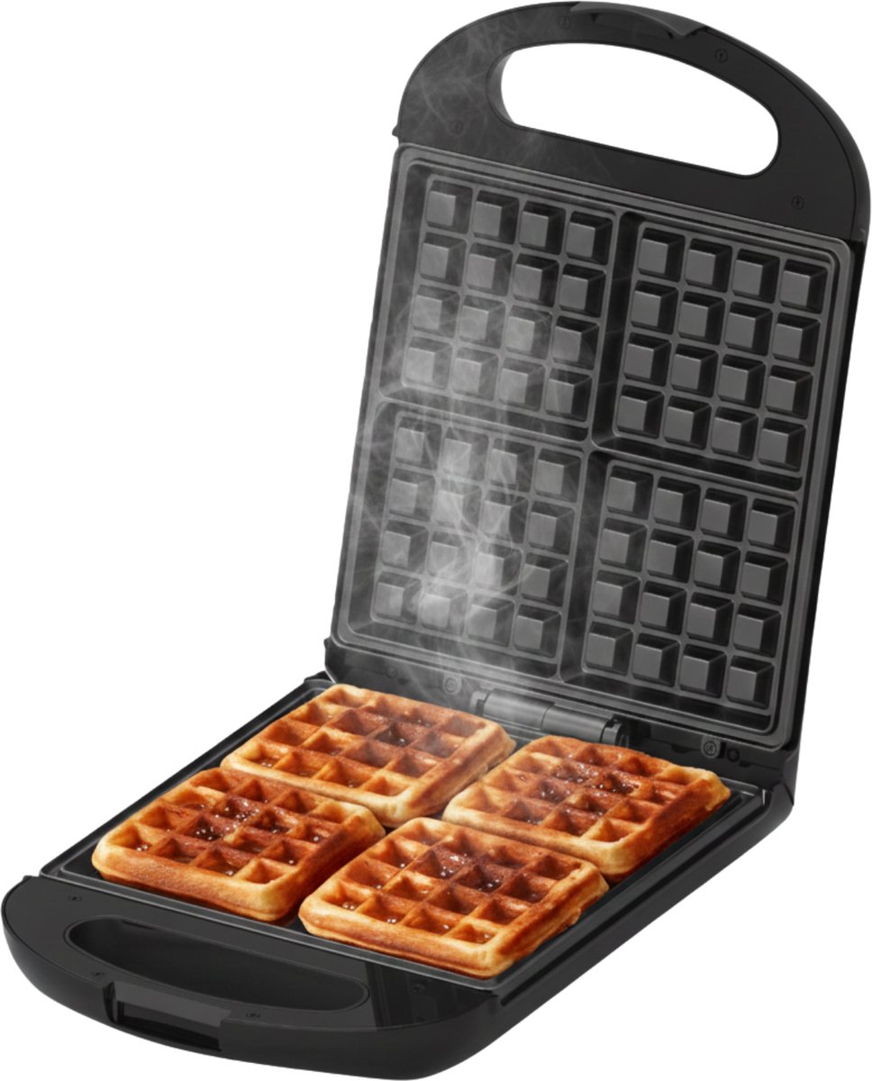 Bol.com COOK-IT Wafelijzer - Waffle Maker - Vier Per Keer - Anti Aanbaklaag - 1200W aanbieding