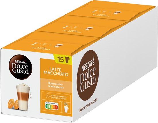 Nescafé Dolce Gusto capsules Latte Macchiato - 90 koffiecups voor 45 koppen koffie