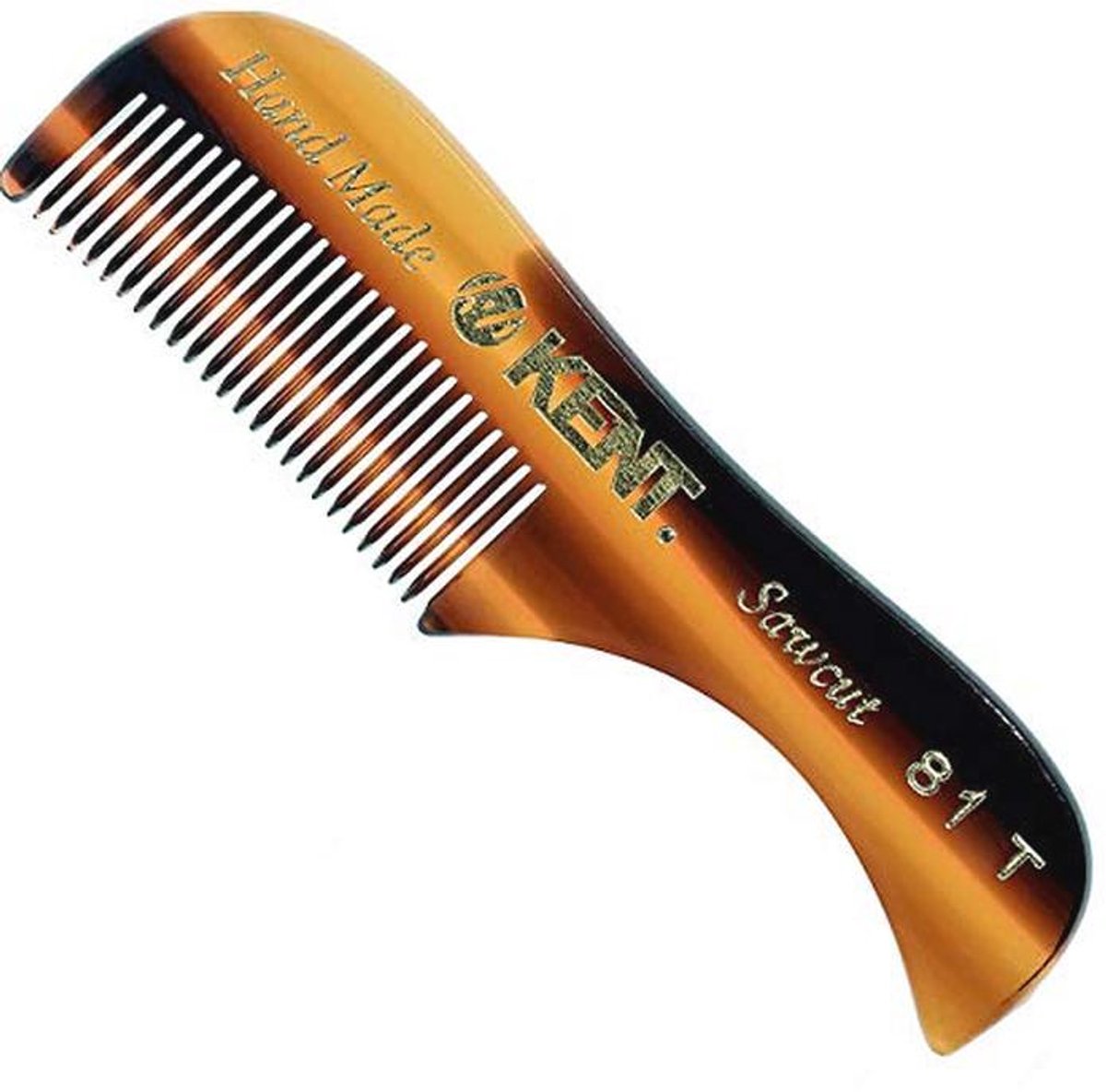 Handgemaakte fijne tandsnor en baard kam voor mannen, 7,3 cm