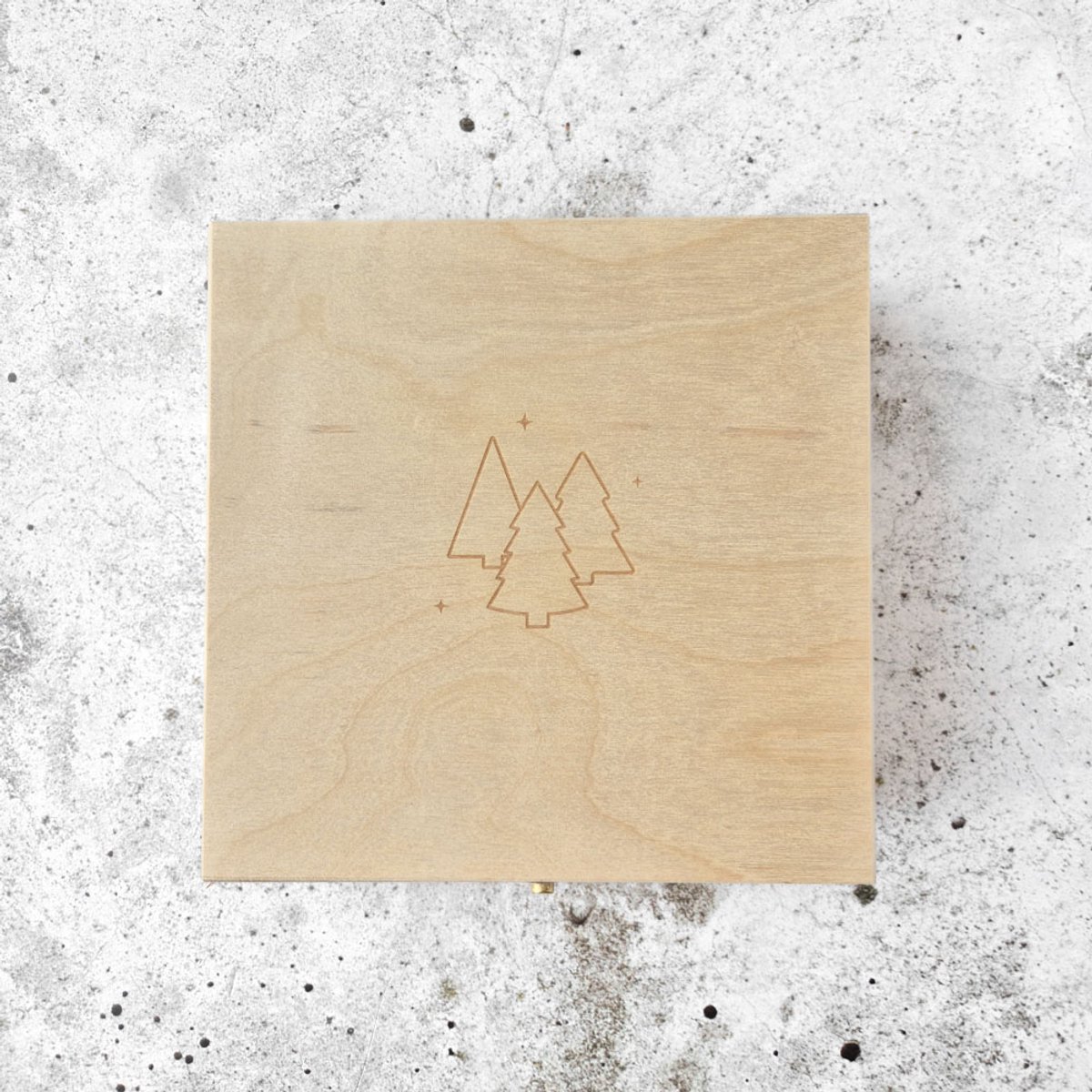 Houten bewaarkistje - geschenkkistje - Kerstpakket - Kerstkaarten bewaren - Kerstbomen