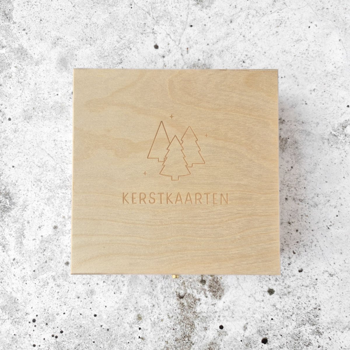 Houten bewaarkistje - geschenkkistje - Kerstpakket - Kerstkaarten bewaren - Kerstbomen kerstkaarten