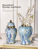 Yshp YXBDN Moderne Vazen Europese Anti-keramische Bloemenvaas Kamer Decoraties Thuis Onbreekbaar Ornamenten Mand Bloemstuk Color Argento Size As Shown