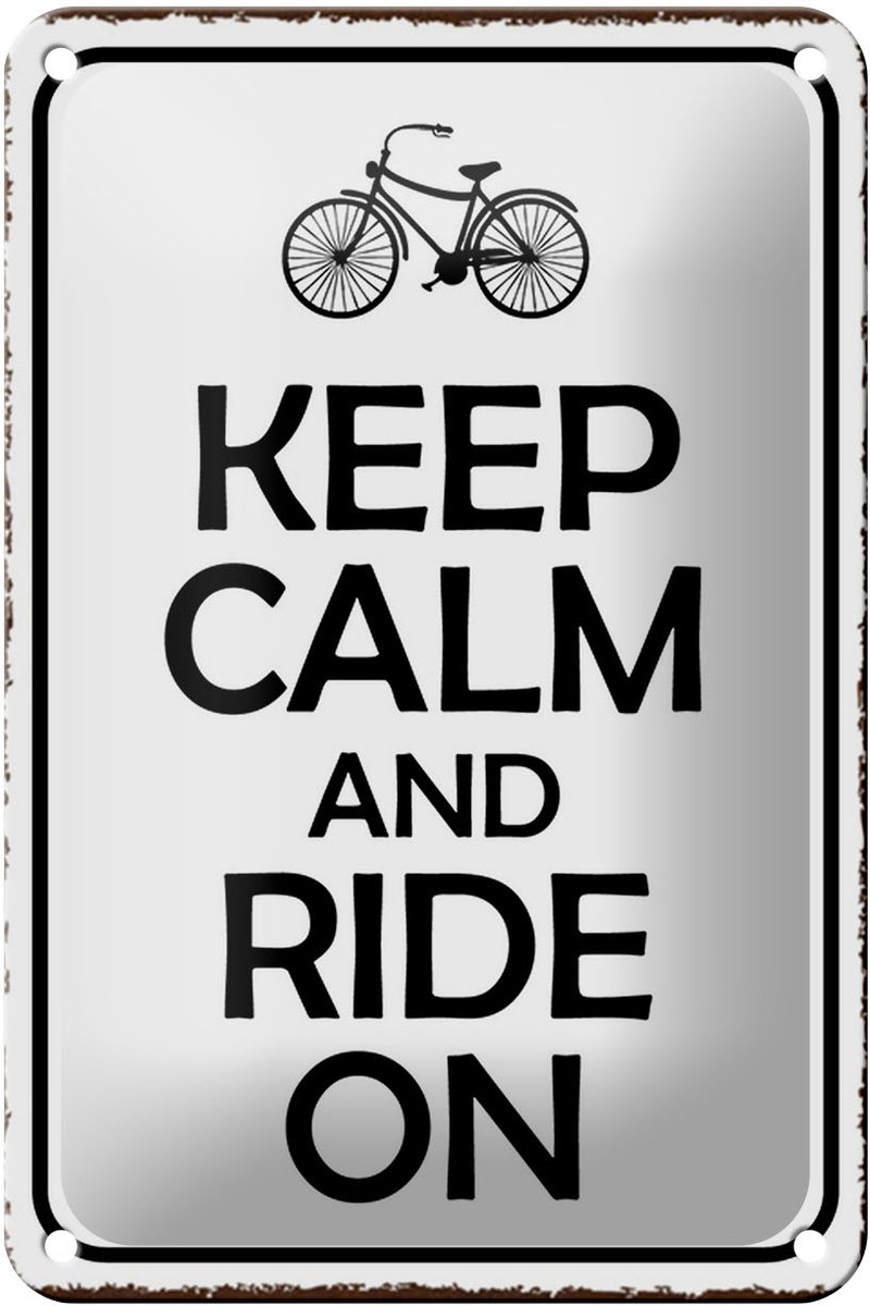 Blechschild Spruch 12x18cm Keep Calm and Ride on