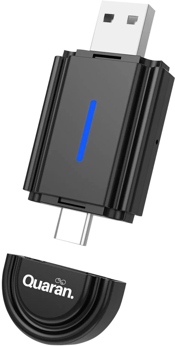 Quaran CarPlay Dongle - Draadloos Apple CarPlay & Android Auto - 2 in 1 - Wireless CarPlay - Geschikt voor Apple & Android - USB A & USB C