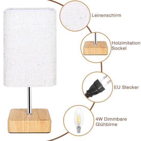 Dimbare Nachtlamp met Touchfunctie en 3 Helderheidsniveaus voor Woonkamer en Slaapkamer van Merkloos — afbeelding 5