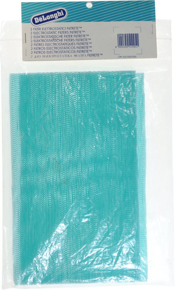 DeLonghi elektrostatische filter voor PAC F airco series - 158x265mm - 2 stuks - 5551002300