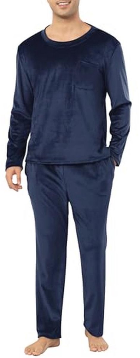 Superzachte fleece pyjama voor heren - 2-delige loungewear set met zakken, S-XXL