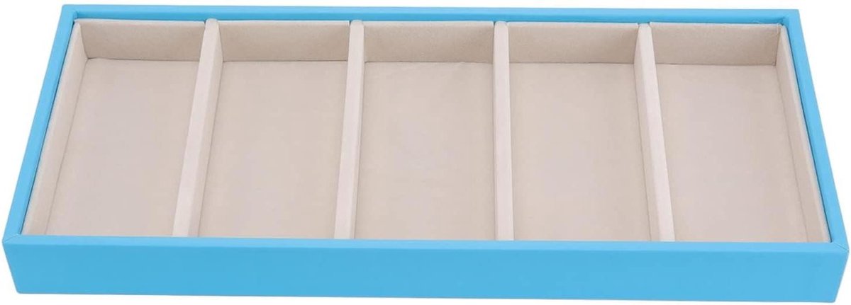Allecta - Fluwelen Glazen Doos Lade, Stapelbare Display Sieraden Organizer Trays - Blauw - Brillen - Horloge Houder