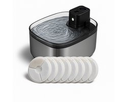 Petcare Solutions™ – Luxe Draadloze Drinkfontein 5,5L voor Kat & Hond – RVS Waterfontein met UV-Sterilisatie, Stil & Hygiënisch Design – Automatisch, USB-Oplaadbaar – Nieuw Model 2025