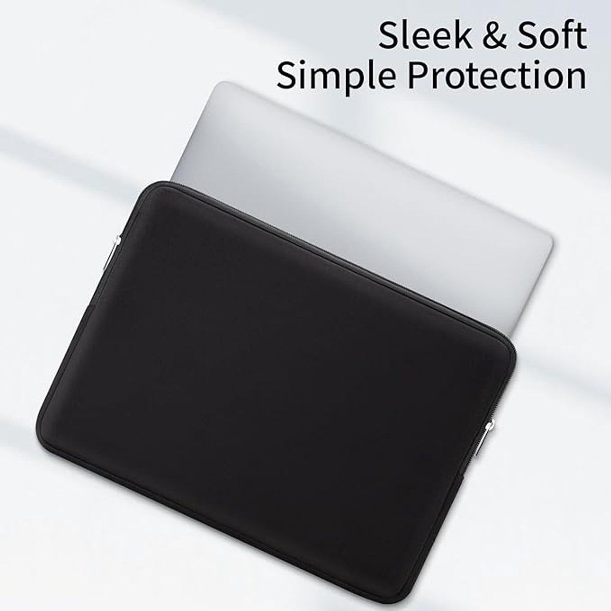 Laptophoes 15,6 inch schokbestendig krasbestendig sleeve cover case voor MacBook Chromebook zwart - Afbeelding 2