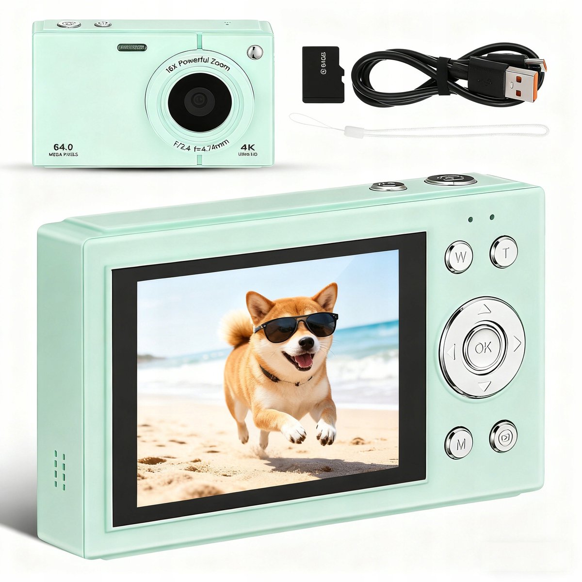 Digitale Camera 64MP - 4K Video & 18x Zoom - Met Autofocus, 2.8" IPS Scherm en 64GB Kaart - Voor Vloggen en Fotografie