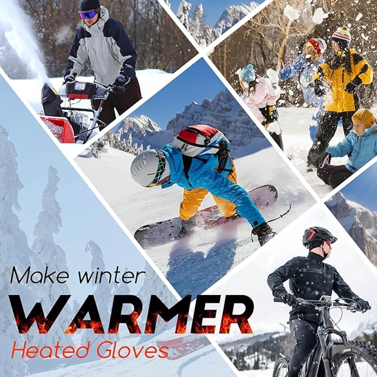 Verwarmde Handschoenen - Verwarmde handschoenen voor heren en dames - touchscreen-verwarmingshandschoenen - USB waterdichte handschoenen - Handschoenen Winter - Handschoenen Met Verwarming - verwarmd voor klimmen, wandelen, fietsen, kamperen - Zwart — cadeau in Sport & Outdoor - foto 6
