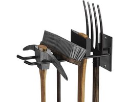 4 Pack Garage Storage Organizer - Heavy-Duty Steel Wall Hanger for Garden Tools - Shovel, Rake & Broom Mount Hooks - Overhead Storage Solution