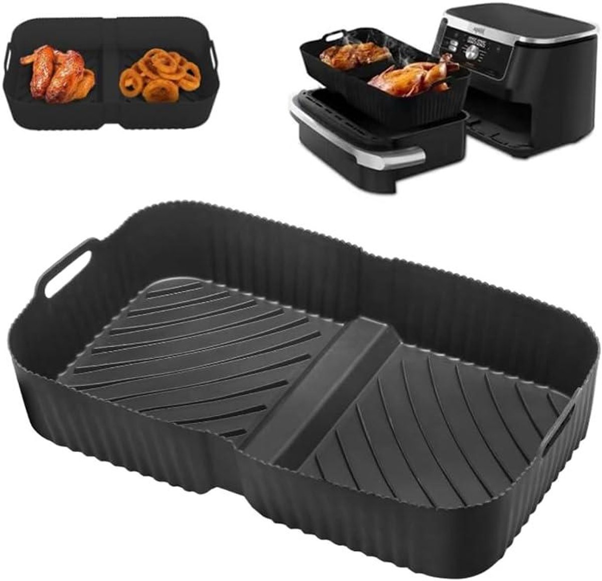 Ronte - Siliconenvorm voor heteluchtfriteuse - Herbruikbaar - All-in-one accessoires - Ninja AF500 - Inlegzolen - Airfryer - Accessoires - Herbruikbaar - Siliconen - Geoptimaliseerde - Titel