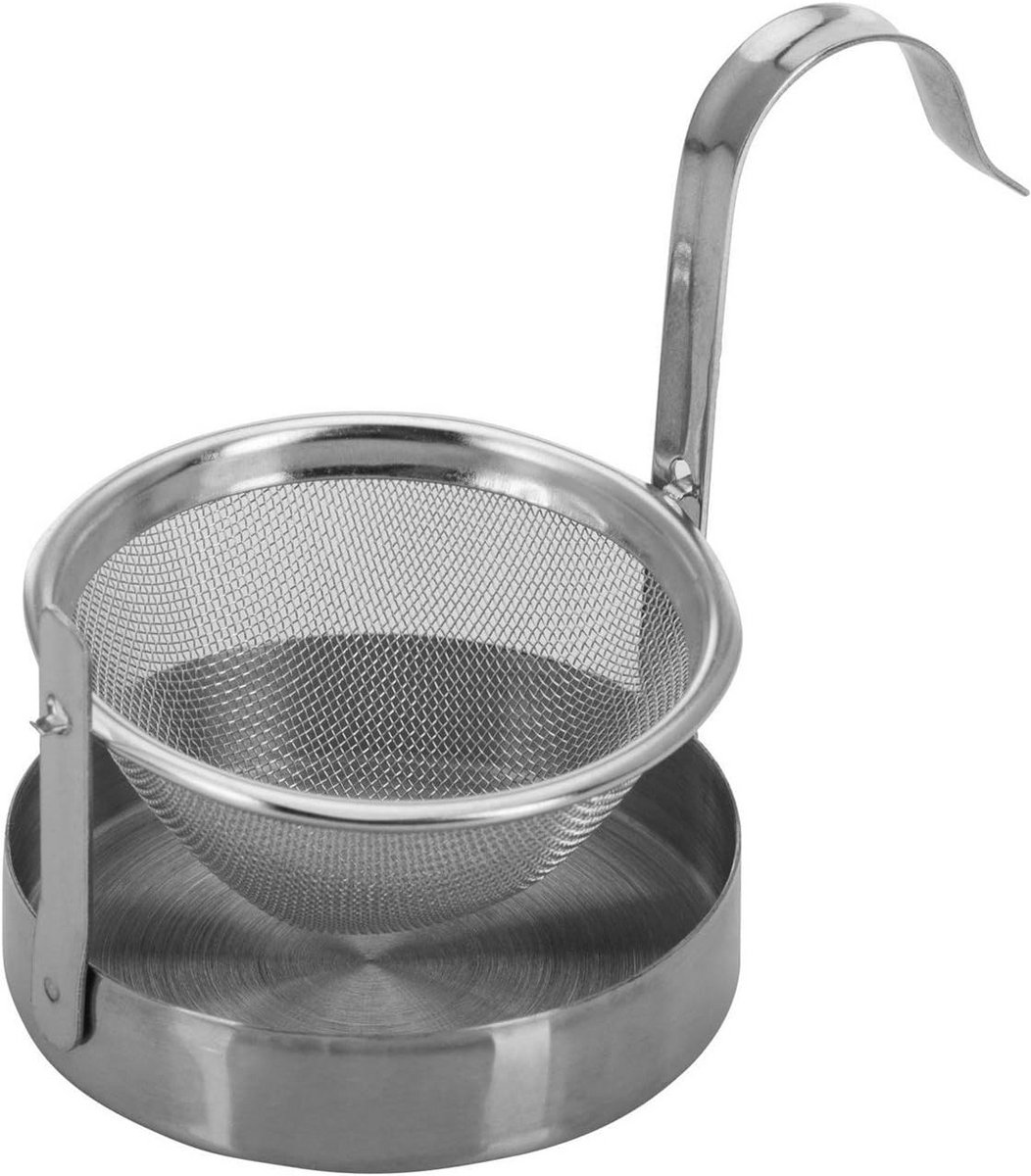 Theezeef met Kantelbaar Uitlekschaaltje - Roestvrij Staal