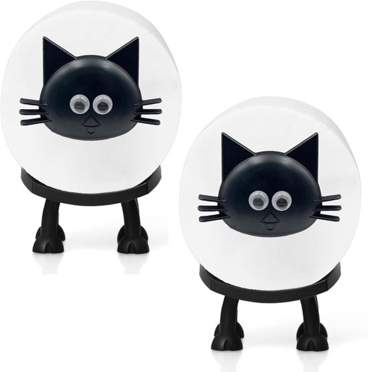 2-delige toiletrolhouder met kattenmotief - wc rolhouder - Toiletrolhouder - Eigenzinnige badkamerdecoratie - Badkameraccessoires