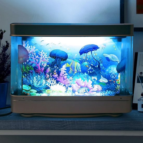 OKWISH Reguliere Aquariumverlichting - LED Aquariumlamp, Nachtlicht met Waterleven Projectie, Decoratieve Verlichting, Multikleur van OKWISH — afbeelding 3